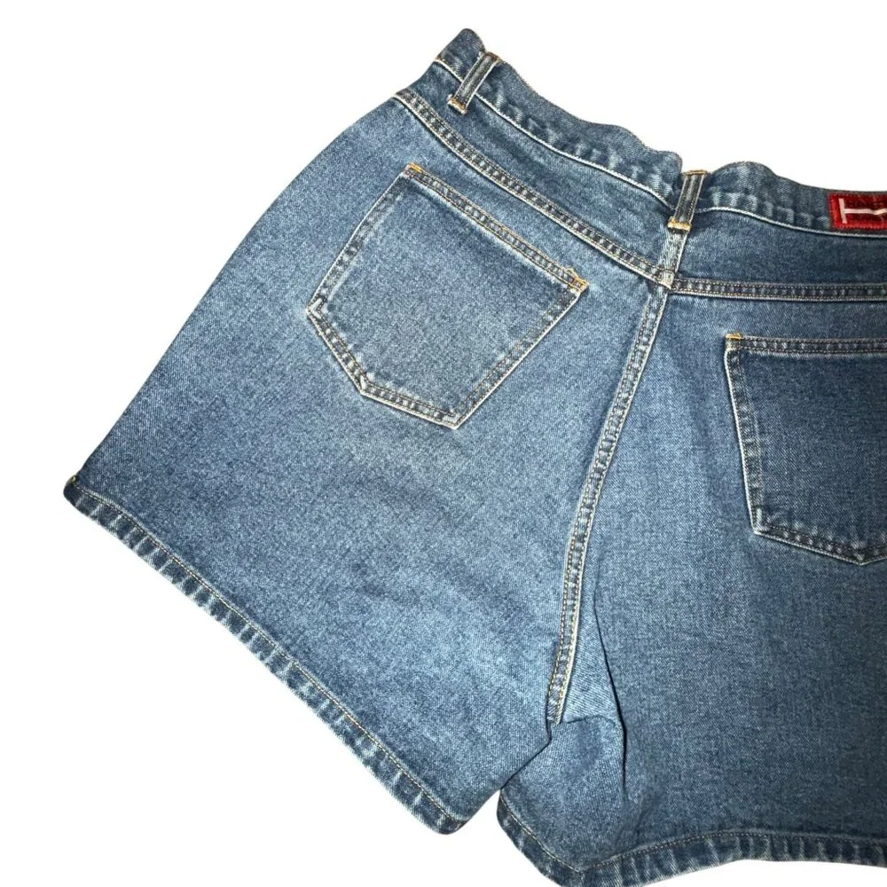 Vintage Halston Medium Wash Mom Shorts Womens 16 Retro Pockets Logo Blue - Picture 5 of 7